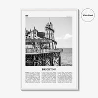 Brighton Print Black and White, Brighton Wall Art, Brighton Poster, Brighton Photo, Hove, England, UK, United Kingdom, Europe