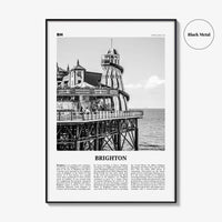 Brighton Print Black and White, Brighton Wall Art, Brighton Poster, Brighton Photo, Hove, England, UK, United Kingdom, Europe