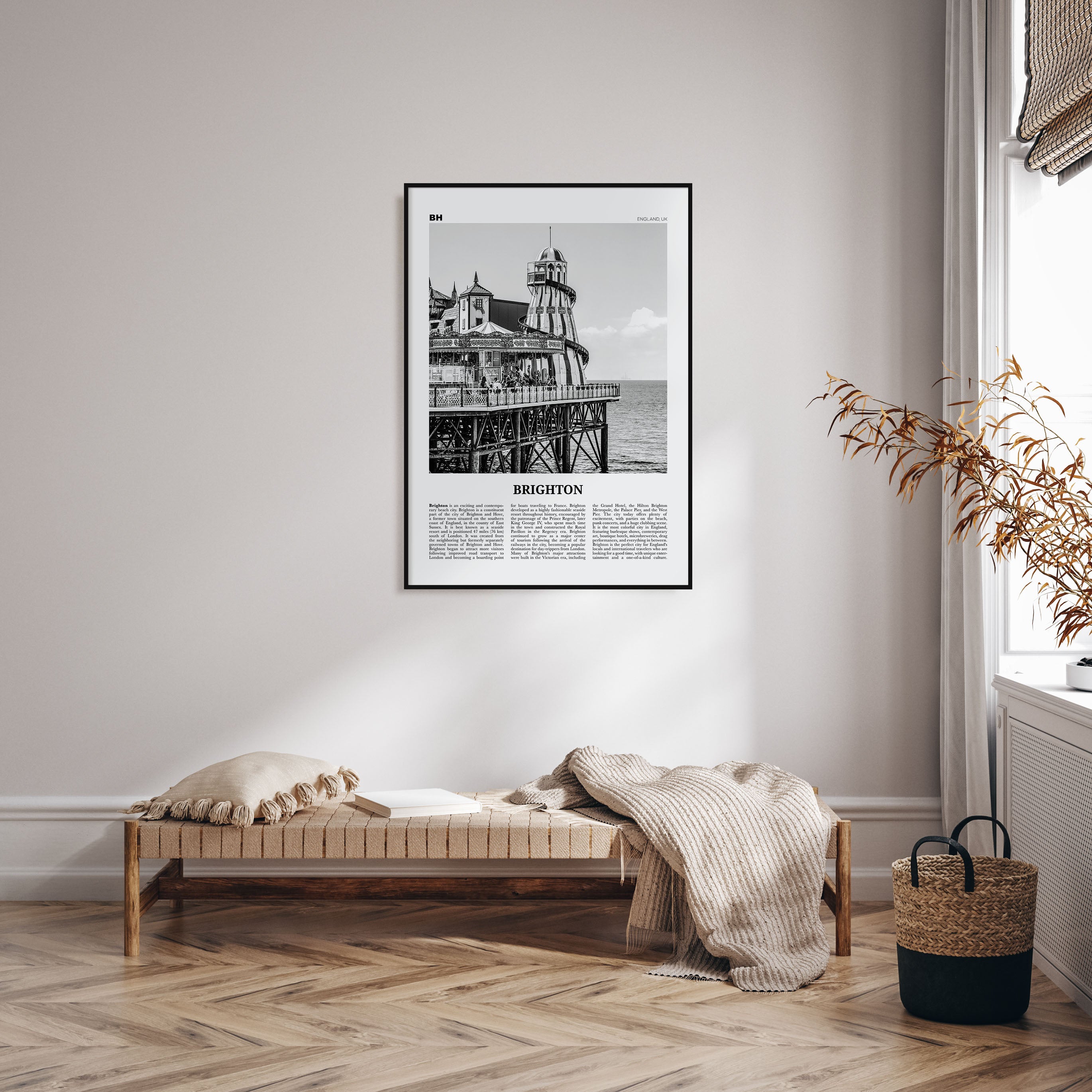 Brighton Travel B&W Poster