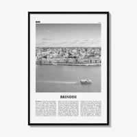 Brindisi Print Black and White, Brindisi Wall Art, Brindisi Poster, Brindisi Photo, Brindisi Wall Décor, Brindisi Map, Italy