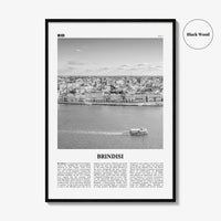 Brindisi Print Black and White, Brindisi Wall Art, Brindisi Poster, Brindisi Photo, Brindisi Wall Décor, Brindisi Map, Italy