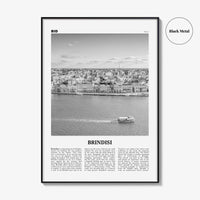 Brindisi Print Black and White, Brindisi Wall Art, Brindisi Poster, Brindisi Photo, Brindisi Wall Décor, Brindisi Map, Italy