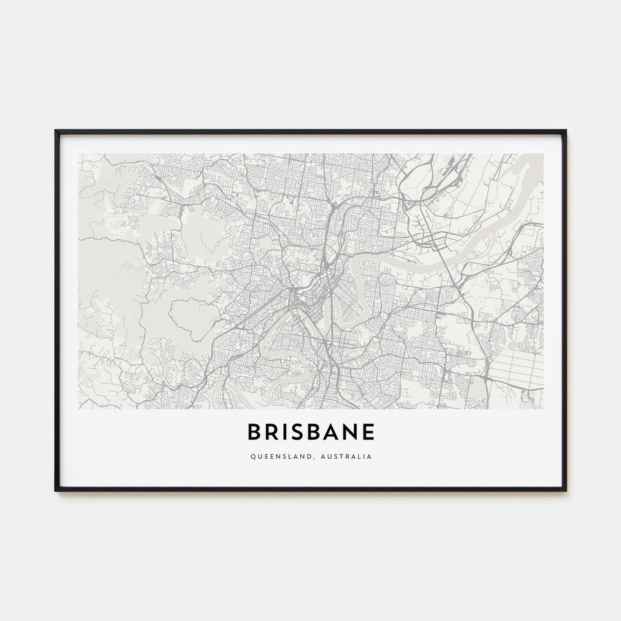 Brisbane Map Landscape Poster