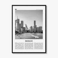 Brisbane Print Black and White No 1, Brisbane Wall Art, Brisbane Poster, Brisbane Photo, Brisbane Wall Decor, Queensland, Australia