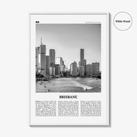 Brisbane Print Black and White No 1, Brisbane Wall Art, Brisbane Poster, Brisbane Photo, Brisbane Wall Decor, Queensland, Australia