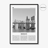 Brisbane Print Black and White No 2, Brisbane Wall Art, Brisbane Poster, Brisbane Photo, Brisbane Wall Decor, Queensland, Australia