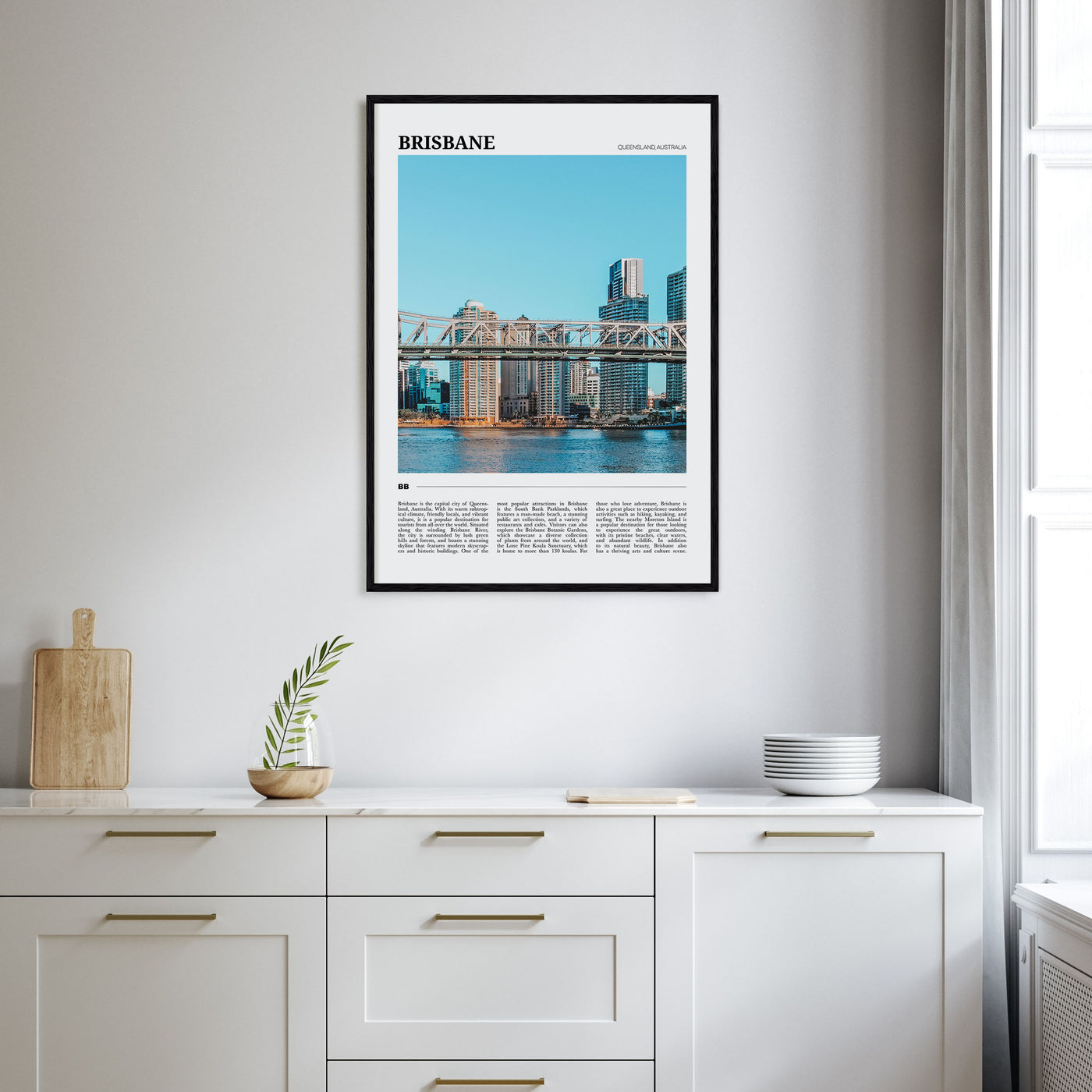 Brisbane Travel Color Poster