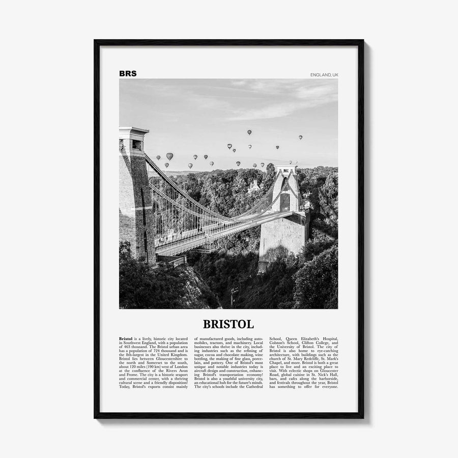 Bristol Print Black and White No 1, Bristol Wall Art, Bristol Poster, Bristol Photo, Bristol Wall Decor, England, UK, United Kingdom