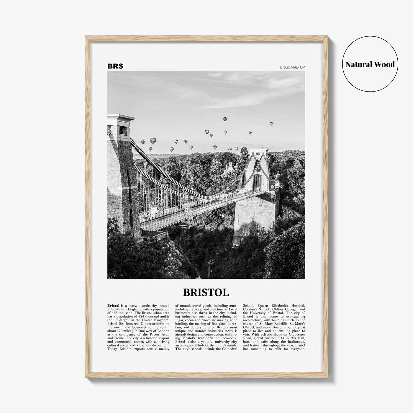 Bristol Print Black and White No 1, Bristol Wall Art, Bristol Poster, Bristol Photo, Bristol Wall Decor, England, UK, United Kingdom