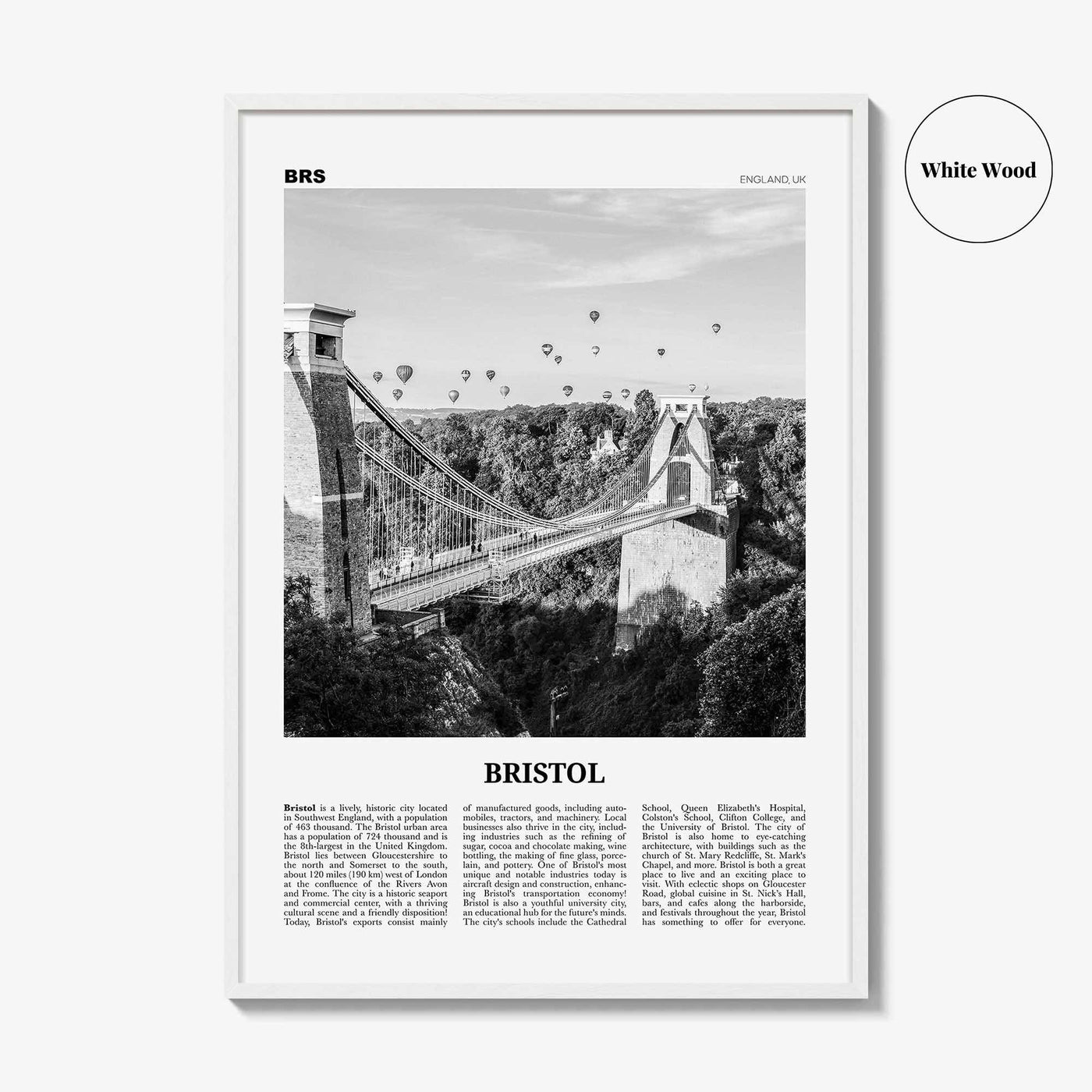 Bristol Print Black and White No 1, Bristol Wall Art, Bristol Poster, Bristol Photo, Bristol Wall Decor, England, UK, United Kingdom