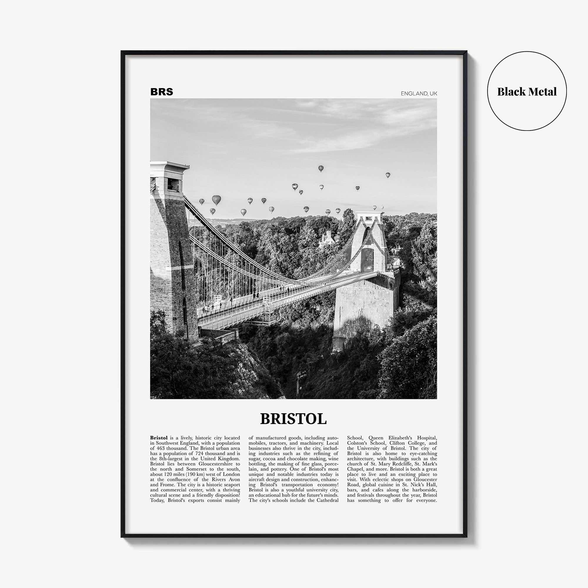 Bristol Print Black and White No 1, Bristol Wall Art, Bristol Poster, Bristol Photo, Bristol Wall Decor, England, UK, United Kingdom