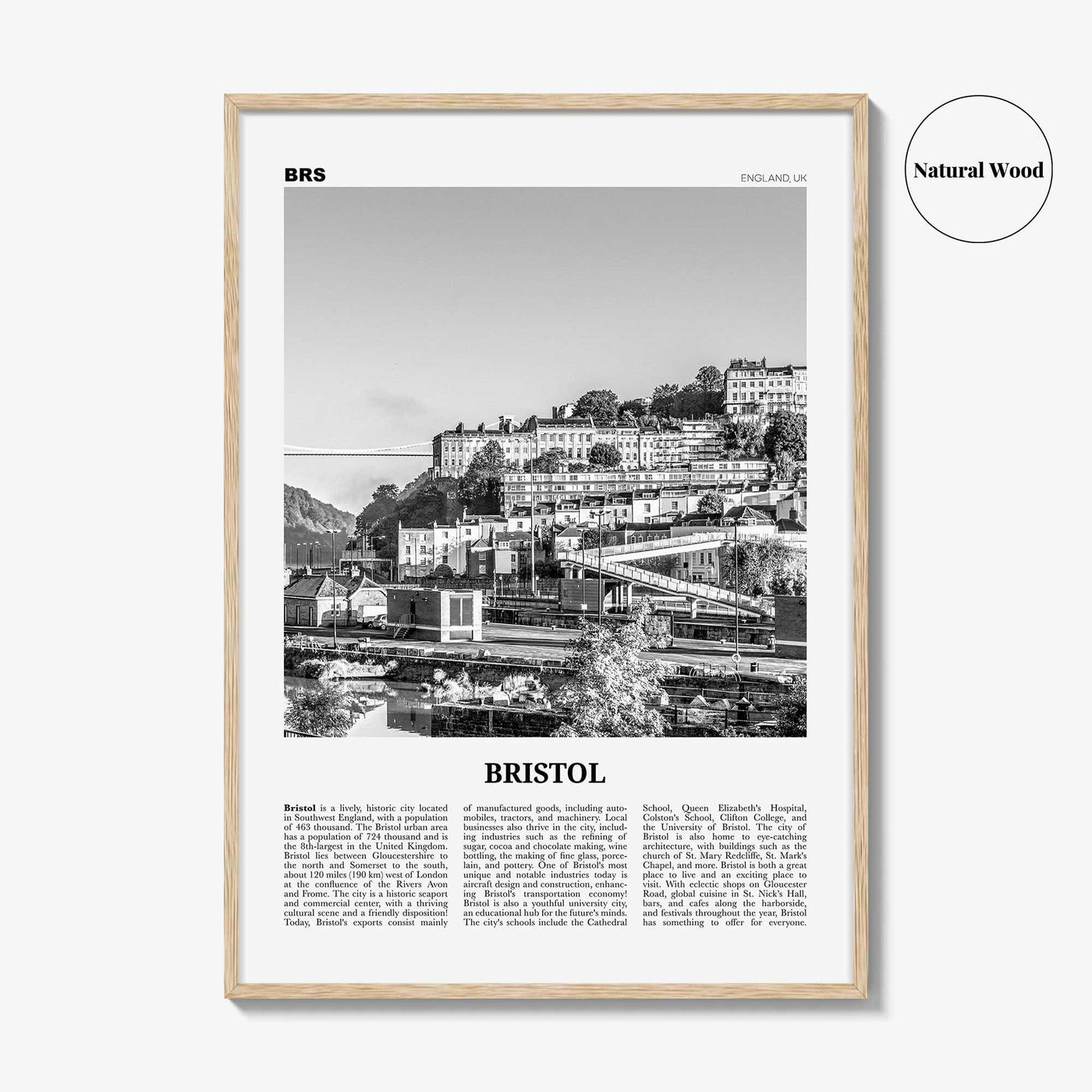 Bristol Print Black and White No 2, Bristol Wall Art, Bristol Poster, Bristol Photo, Bristol Wall Decor, England, UK, United Kingdom