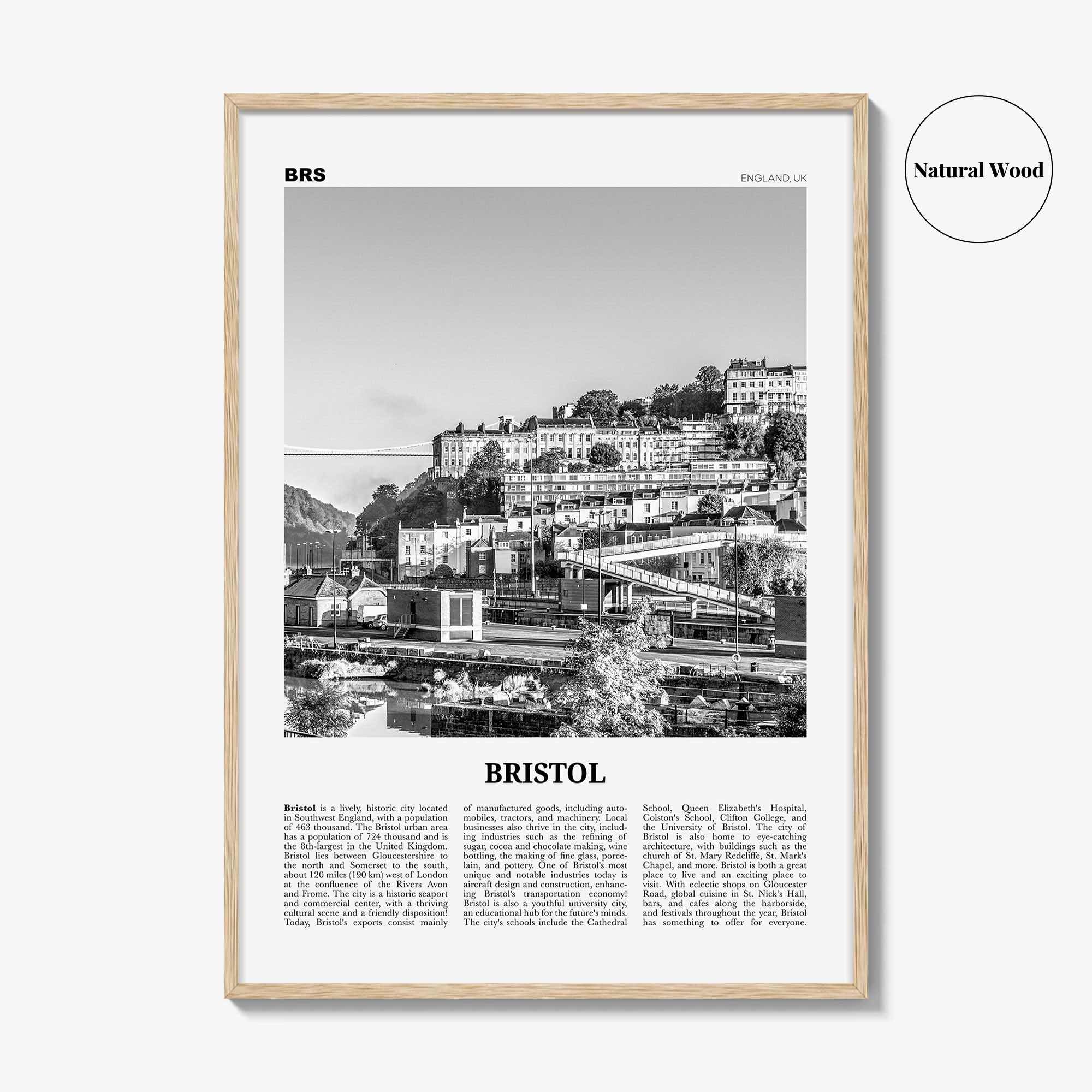 Bristol Print Black and White No 2, Bristol Wall Art, Bristol Poster, Bristol Photo, Bristol Wall Decor, England, UK, United Kingdom