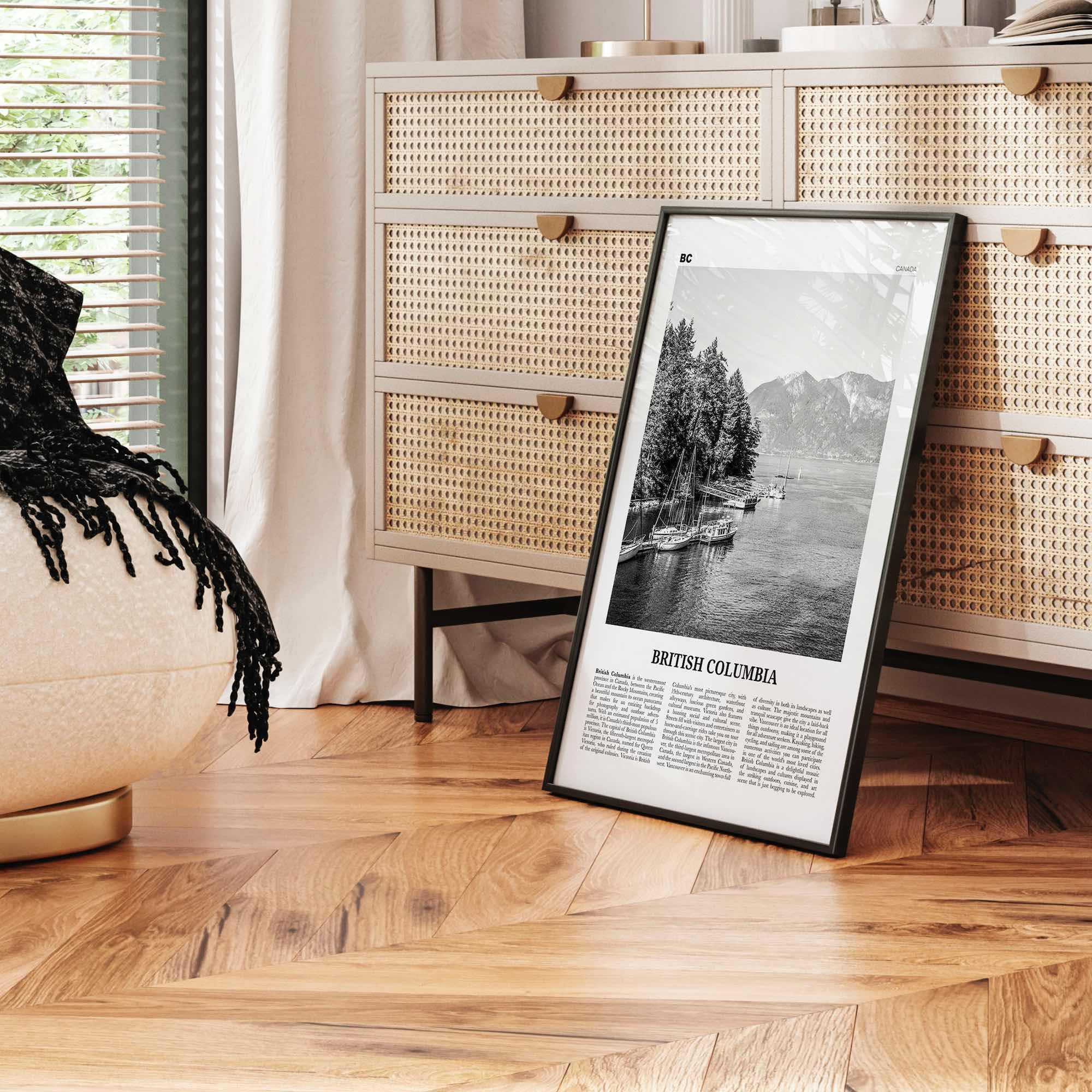 British Columbia Print Black and White, British Columbia Wall Art, British Columbia Poster, British Columbia, Canada, Victoria, Vancouver