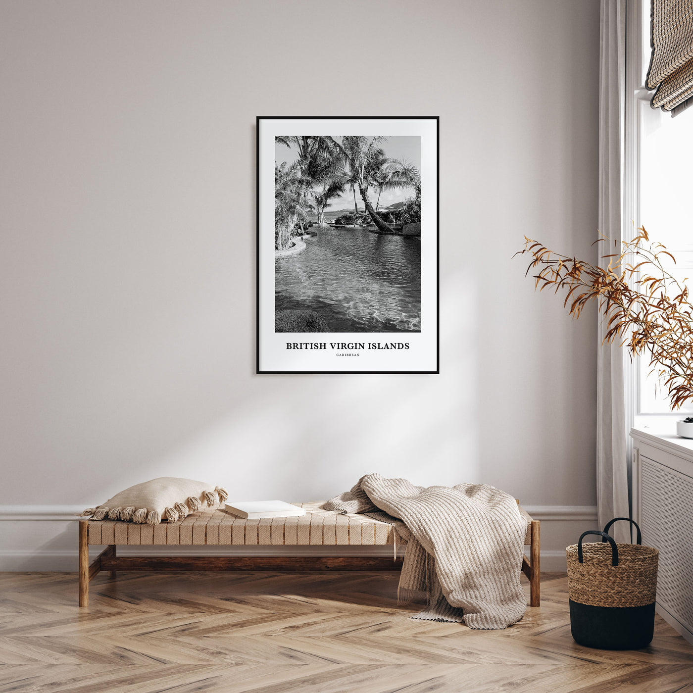 British Virgin Islands Portrait B&W Poster