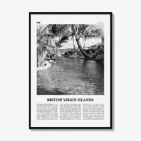 British Virgin Islands Print Black and White, British Virgin Islands Wall Art, British Virgin Islands Poster, Road Town, Caribbean
