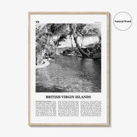 British Virgin Islands Print Black and White, British Virgin Islands Wall Art, British Virgin Islands Poster, Road Town, Caribbean