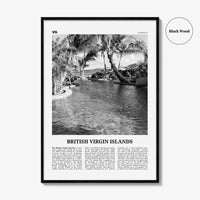 British Virgin Islands Print Black and White, British Virgin Islands Wall Art, British Virgin Islands Poster, Road Town, Caribbean