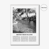 British Virgin Islands Print Black and White, British Virgin Islands Wall Art, British Virgin Islands Poster, Road Town, Caribbean