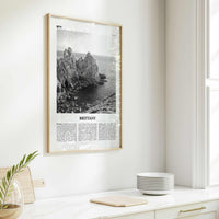 Brittany Print Black and White, Brittany Wall Art, Brittany Poster, Brittany Photo, Brittany Wall Décor, Brittany Map, France