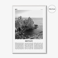 Brittany Print Black and White, Brittany Wall Art, Brittany Poster, Brittany Photo, Brittany Wall Décor, Brittany Map, France