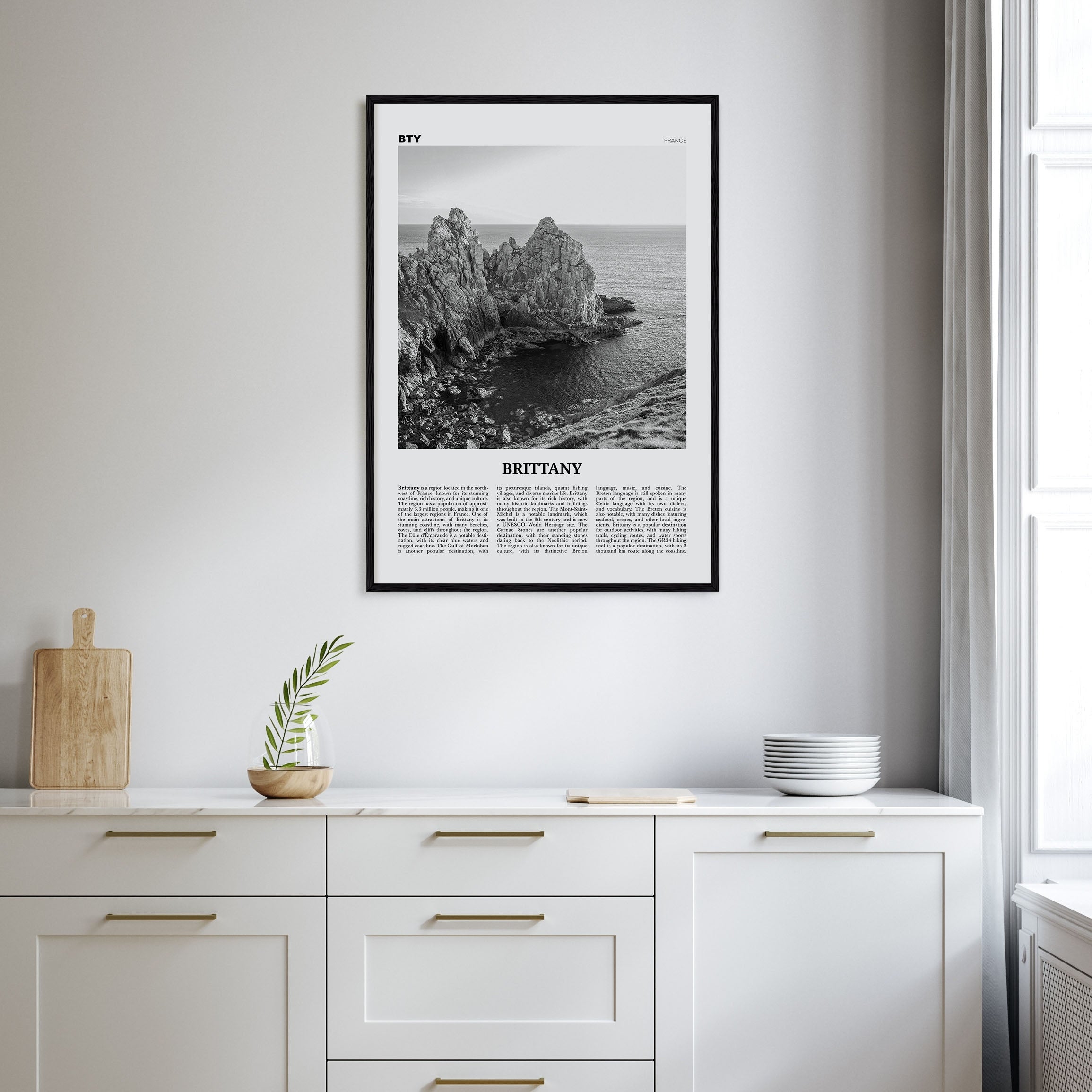 Brittany Travel B&W Poster