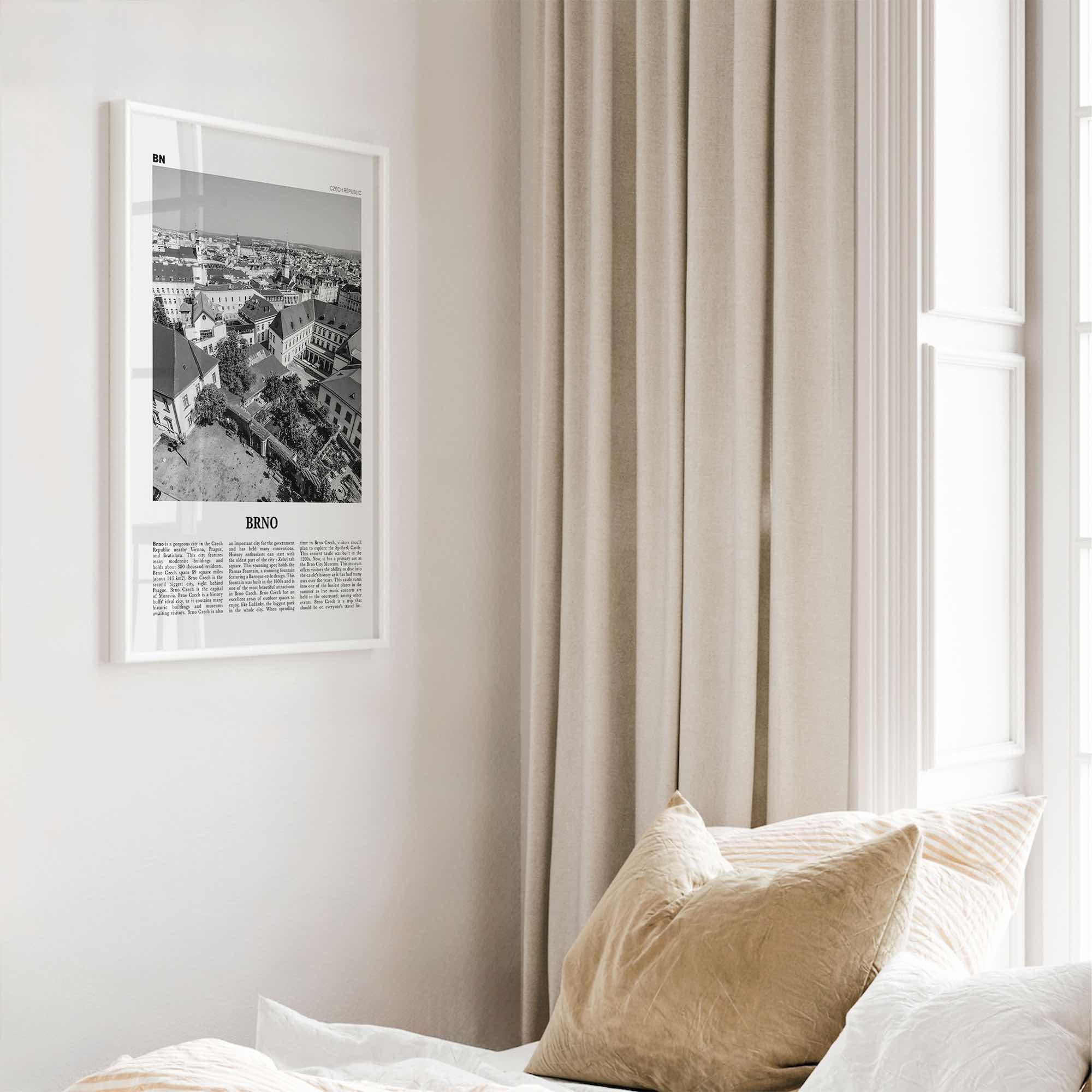 Brno Print Black and White, Brno Wall Art, Brno Poster, Brno Photo, Brno Wall Décor, Brno Map, Czech Republic