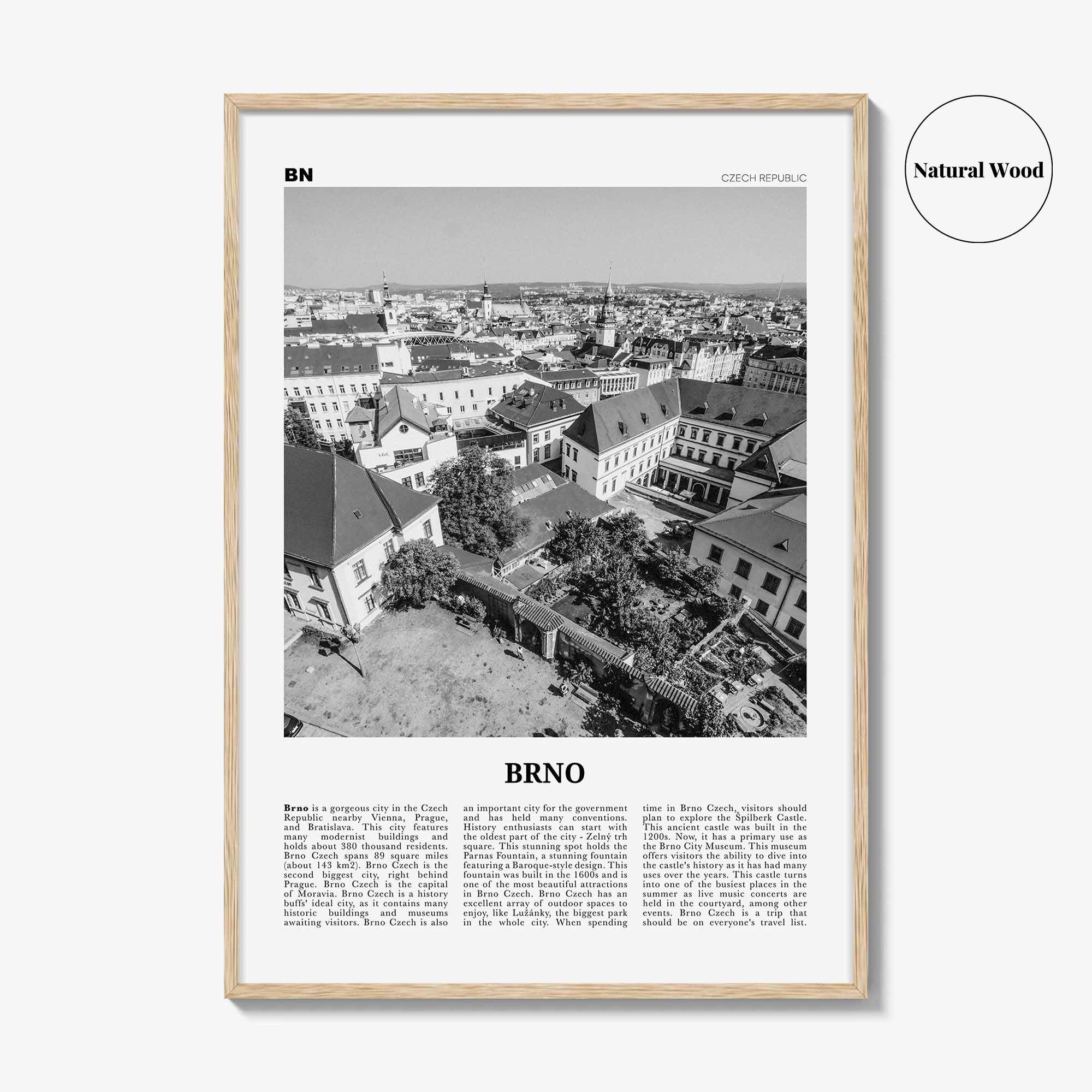 Brno Print Black and White, Brno Wall Art, Brno Poster, Brno Photo, Brno Wall Décor, Brno Map, Czech Republic