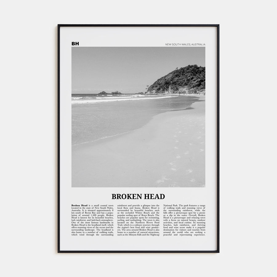 Broken Head Travel B&W Poster