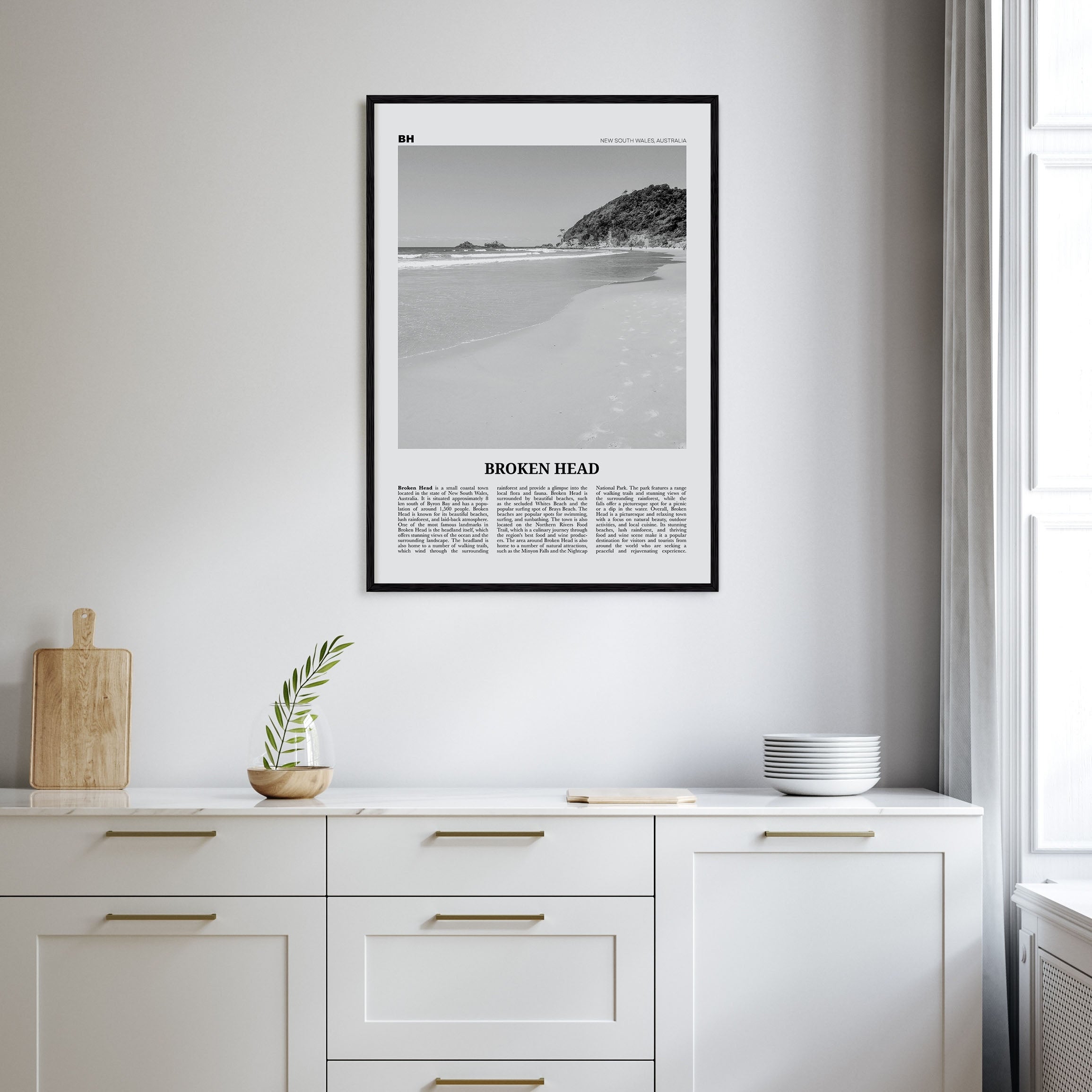 Broken Head Travel B&W Poster