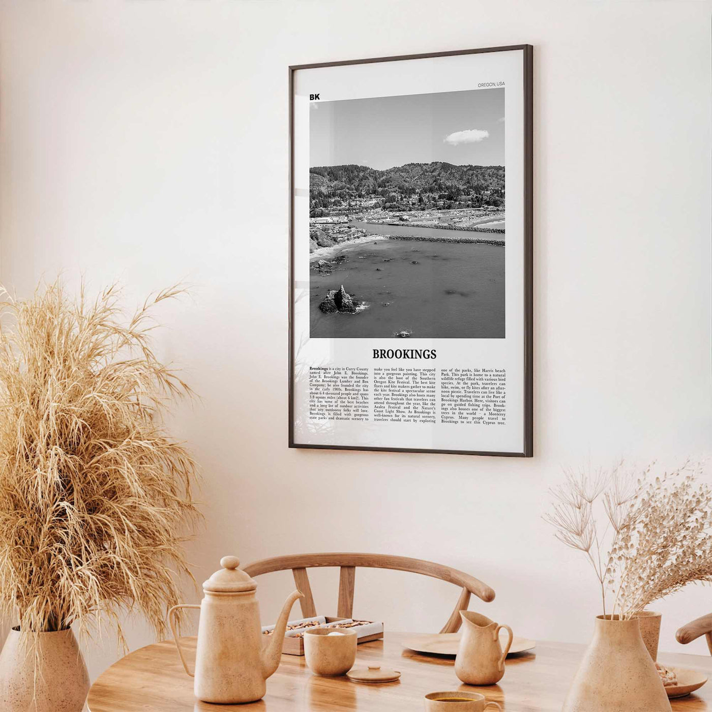 Brookings Print Black and White, Brookings Wall Art, Brookings Poster, Brookings Photo, Brookings Wall Décor, Brookings Map, Oregon, USA