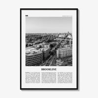 Brookline Print Black and White, Brookline Wall Art, Brookline Poster, Brookline Photo, Brookline Map, Brookline Wall Decor, Massachusetts