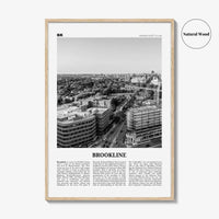 Brookline Print Black and White, Brookline Wall Art, Brookline Poster, Brookline Photo, Brookline Map, Brookline Wall Decor, Massachusetts