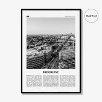 Brookline Print Black and White, Brookline Wall Art, Brookline Poster, Brookline Photo, Brookline Map, Brookline Wall Decor, Massachusetts