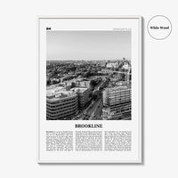 Brookline Print Black and White, Brookline Wall Art, Brookline Poster, Brookline Photo, Brookline Map, Brookline Wall Decor, Massachusetts