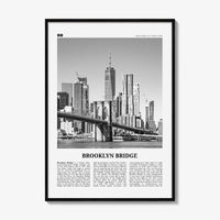 Brooklyn Bridge Print Black and White, Brooklyn Bridge Wall Art, Brooklyn Bridge Poster, Brooklyn Bridge Photo, New York, USA, United States