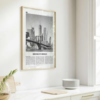 Brooklyn Bridge Print Black and White, Brooklyn Bridge Wall Art, Brooklyn Bridge Poster, Brooklyn Bridge Photo, New York, USA, United States