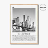 Brooklyn Bridge Print Black and White, Brooklyn Bridge Wall Art, Brooklyn Bridge Poster, Brooklyn Bridge Photo, New York, USA, United States