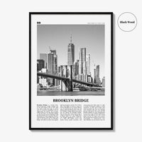 Brooklyn Bridge Print Black and White, Brooklyn Bridge Wall Art, Brooklyn Bridge Poster, Brooklyn Bridge Photo, New York, USA, United States