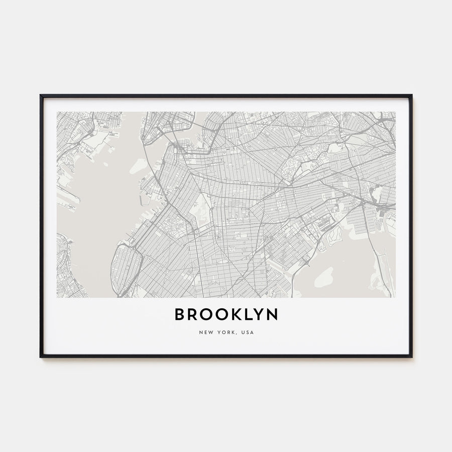 Brooklyn Map Landscape Poster