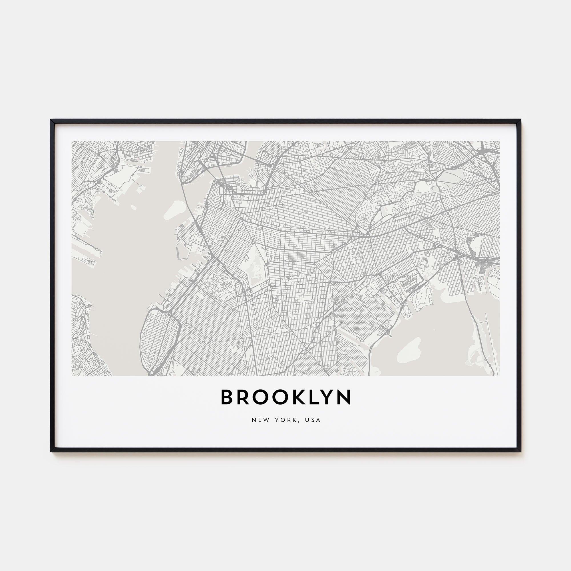 Brooklyn Map Landscape Poster