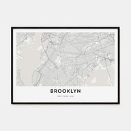 Brooklyn Map Landscape Poster