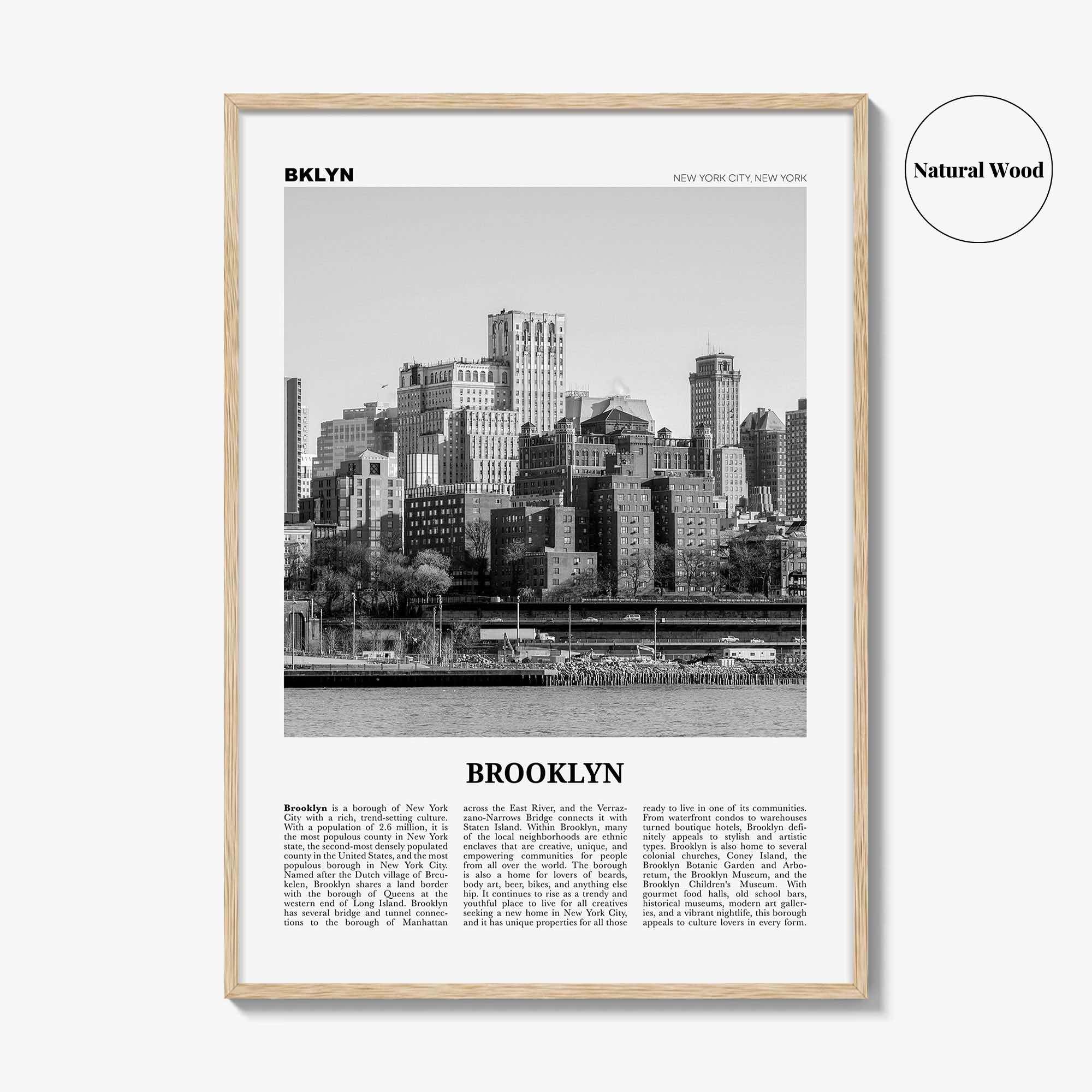 Brooklyn Print Black and White No 2, Brooklyn Wall Art, Brooklyn Poster, Brooklyn Photo, New York, USA, United States, North America