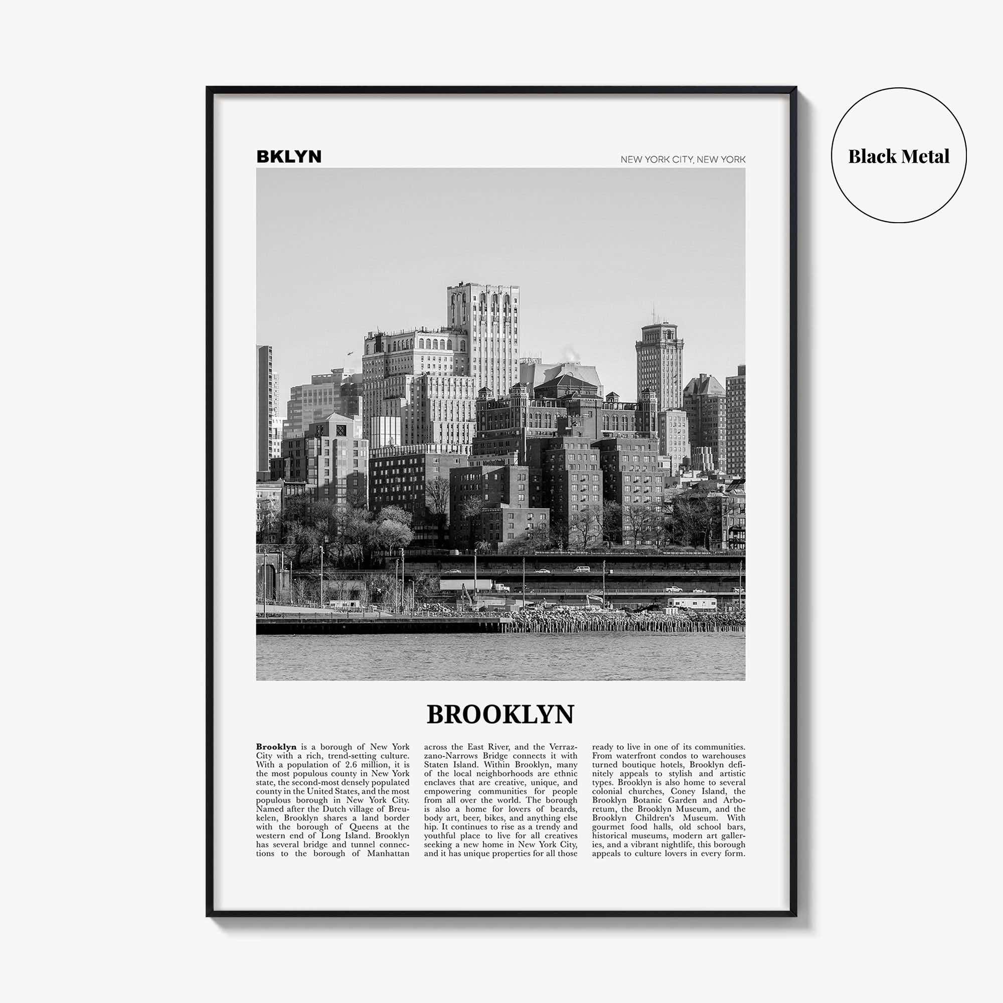 Brooklyn Print Black and White No 2, Brooklyn Wall Art, Brooklyn Poster, Brooklyn Photo, New York, USA, United States, North America