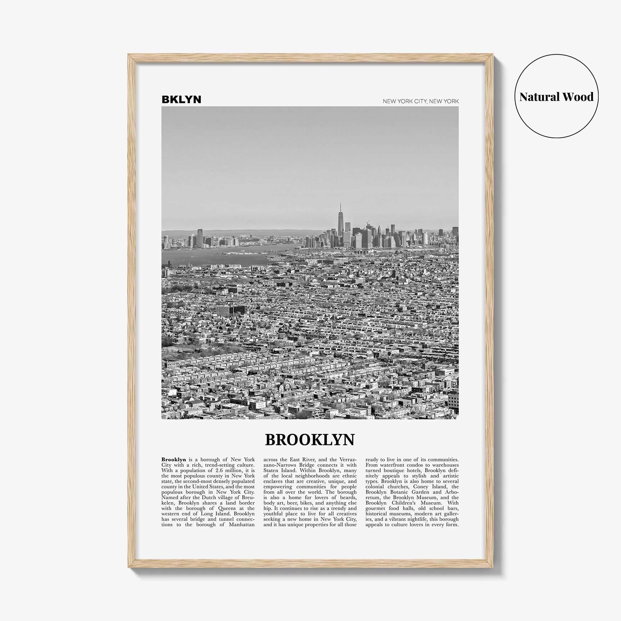 Brooklyn Print Black and White No 3, Brooklyn Wall Art, Brooklyn Poster, Brooklyn Photo, New York, USA, United States, North America