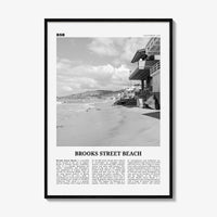 Brooks Street Beach Print Black and White, Brooks Street Beach Wall Art, Brooks Street Beach Poster, Photo, Décor, Brooks Street Beach Map