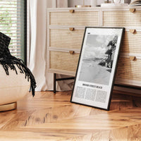 Brooks Street Beach Print Black and White, Brooks Street Beach Wall Art, Brooks Street Beach Poster, Photo, Décor, Brooks Street Beach Map