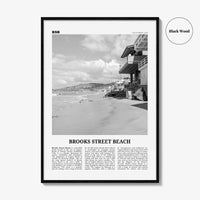 Brooks Street Beach Print Black and White, Brooks Street Beach Wall Art, Brooks Street Beach Poster, Photo, Décor, Brooks Street Beach Map