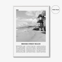 Brooks Street Beach Print Black and White, Brooks Street Beach Wall Art, Brooks Street Beach Poster, Photo, Décor, Brooks Street Beach Map
