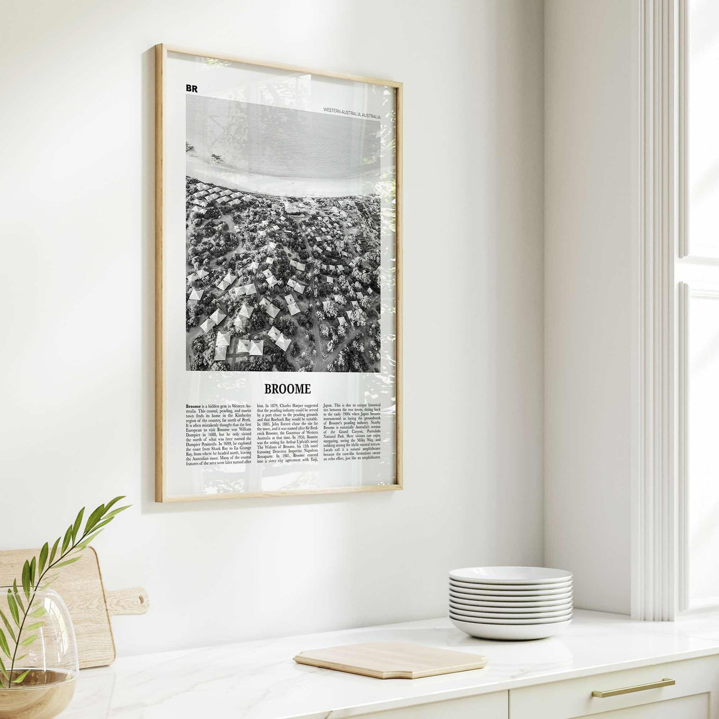 Broome Print Black and White, Broome Wall Art, Broome Poster, Broome Photo, Broome Wall Décor, Western Australia, Australia